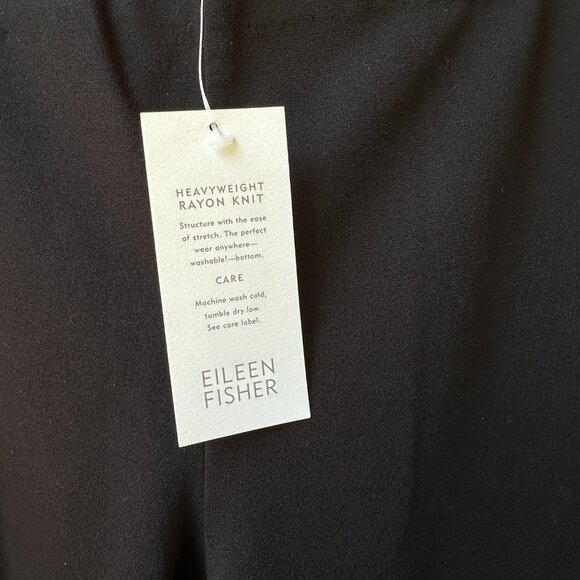 NWT Eileen Fisher Black Rayon Ponte Knit Pants with Ankle Zippers - X-Large - Picture 7 of 9